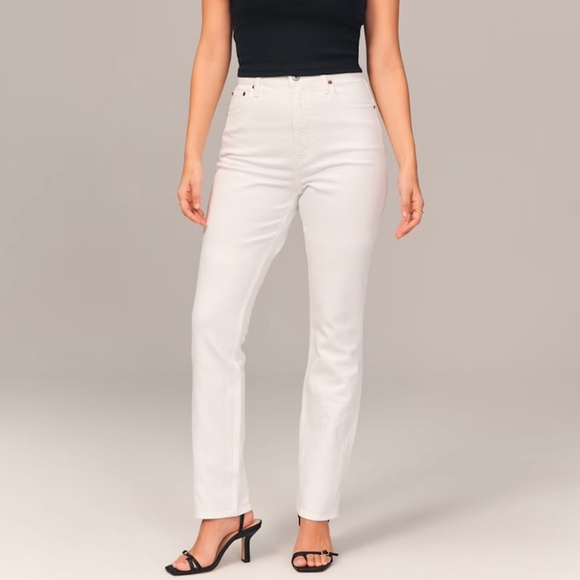 Abercrombie Curve Love Ultra High Rise 90s Slim Straight Jean - 25 X-Long - Picture 7 of 7